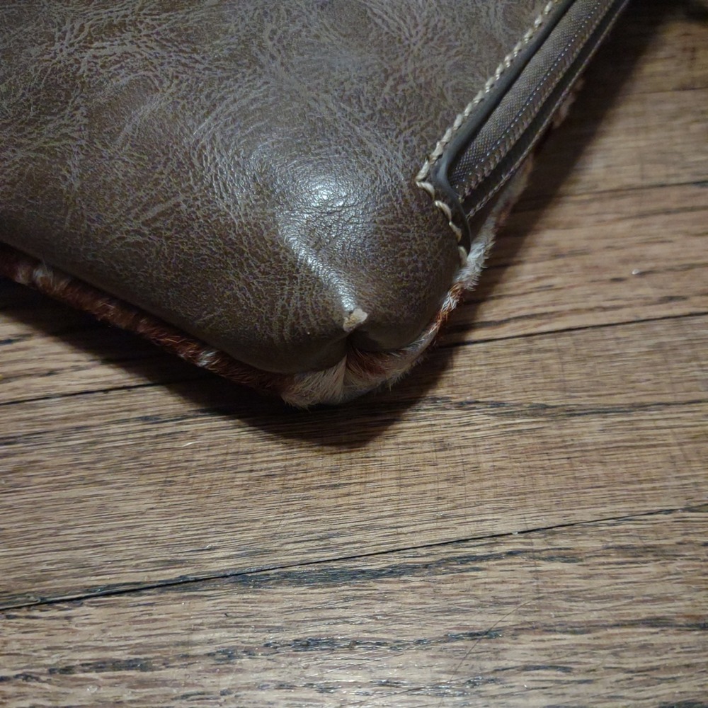 Tony Lama Crossbody Bag Genuine Hair On Hide Leather Western Tooled Boho Purse - Picture 9 of 9